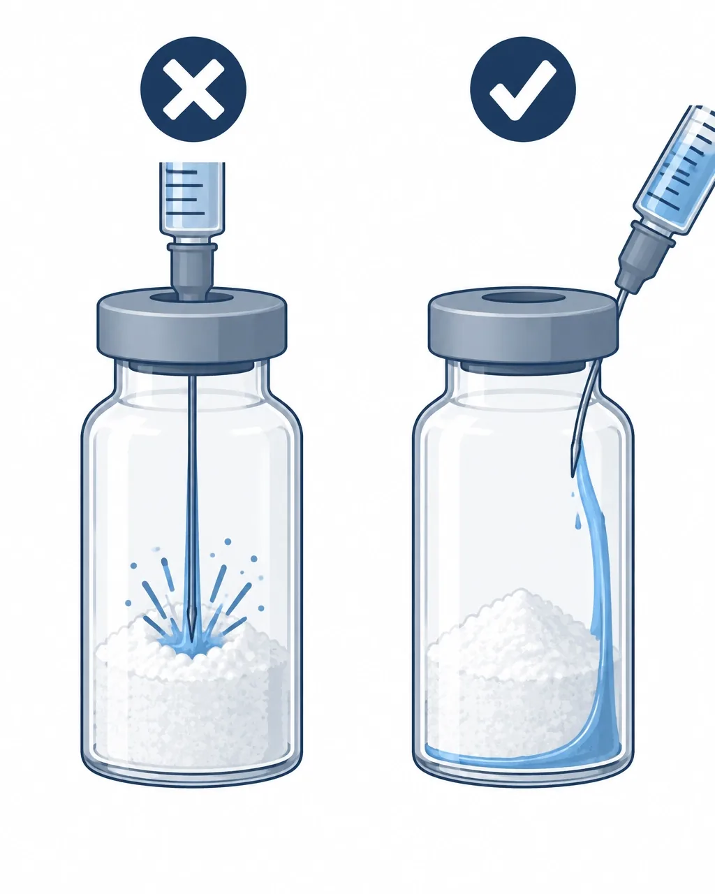 Comparação entre agitação vigorosa e rotação suave de um frasco de peptídeo